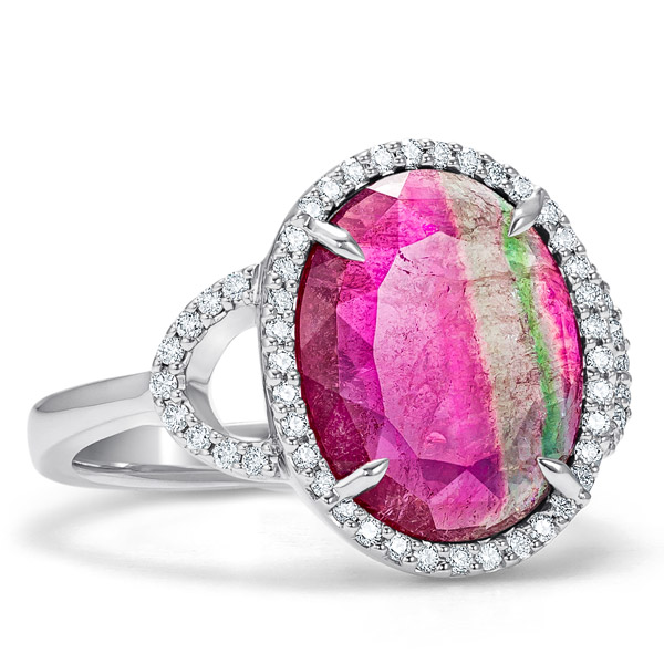 Simon G watermelon tourmaline ring