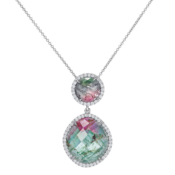 Simon.G watermelon tourmaline pendant