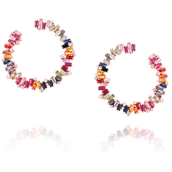 Suzanne Kalan rainbow fireworks hoop earrings