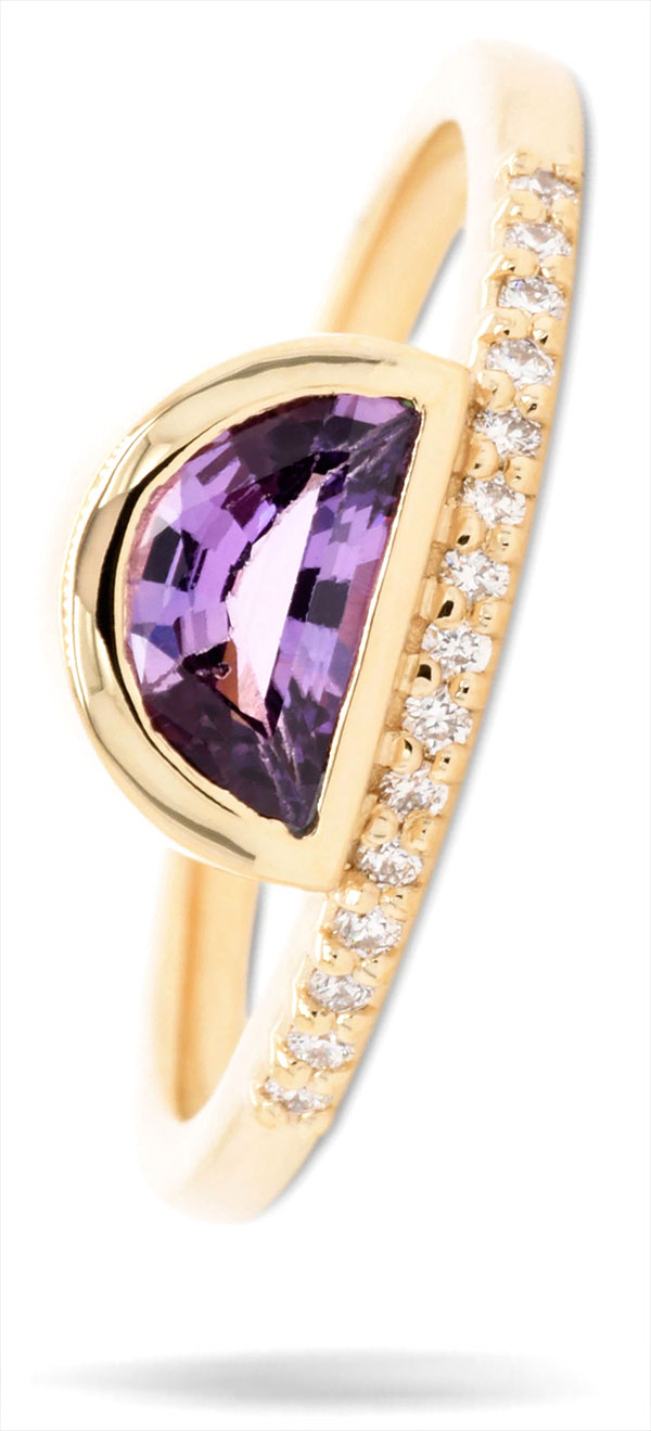 Valerie Madison purple sapphire Juno half moon ring