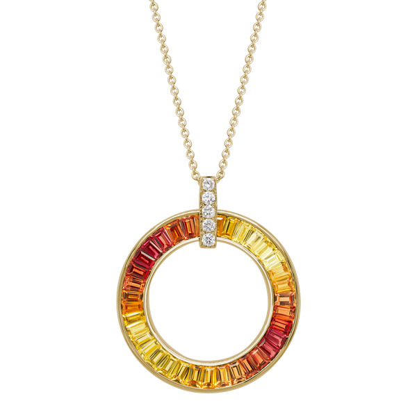 Artistry Sunset sapphire pendant