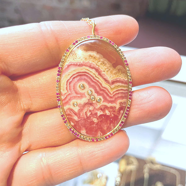 Kothari rhodochrosite pendant