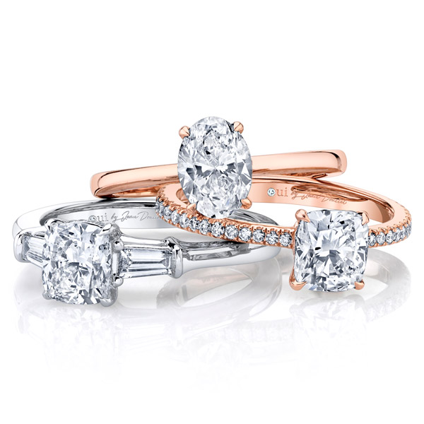 Oui by Jean Dousset three stone engagement rings