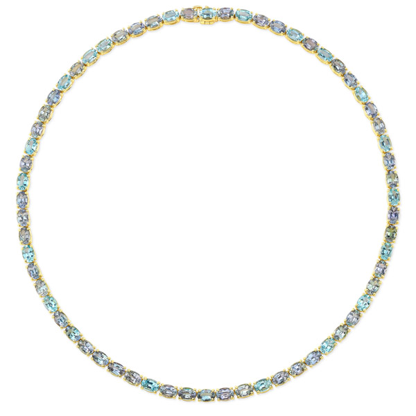 Rahaminov tanzanite aquamarine necklace