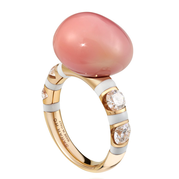 Candy Stripe conch pearl ring PV Sarah Ho