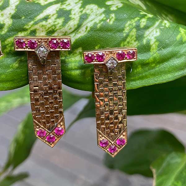 Chelsea Girl retro ruby earrings