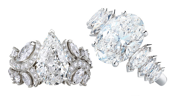 De Beers Adonis Rose and Albert Bridge rings