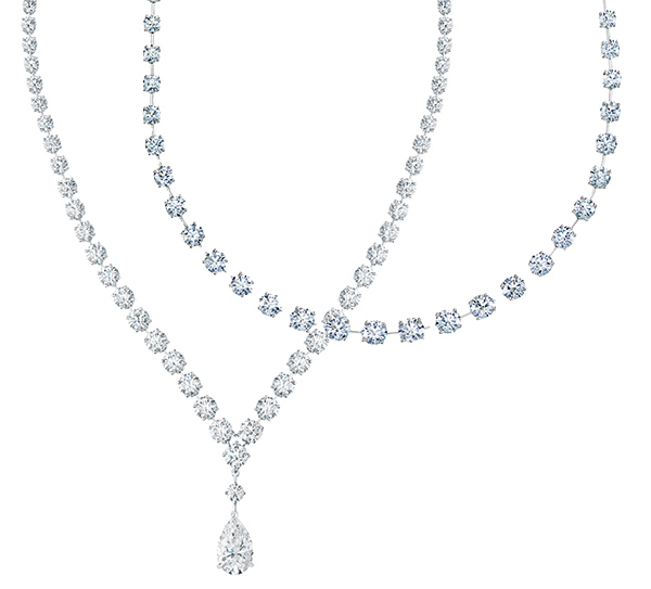 De Beers Drops of Light diamond necklaces