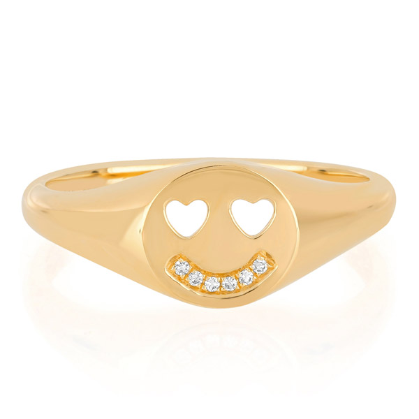 EF smiley ring