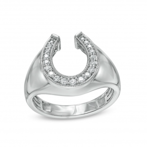 Elvis Presley Collection Men's 1_3 CT. T.W. Diamond Milgrain Horseshoe Ring in 10K White Gold $1,629.00 