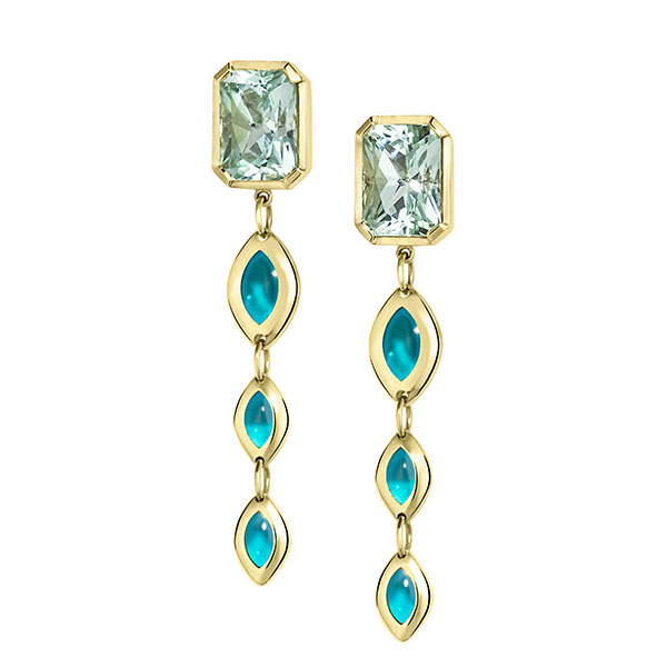 House of Lif plique a jour blue enamel earrings