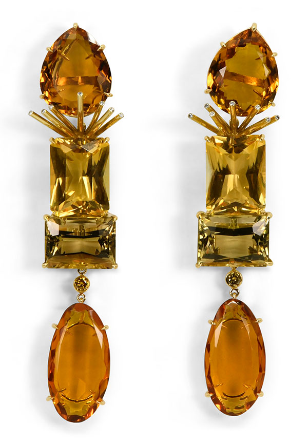 Leighton citrine diamond earrings
