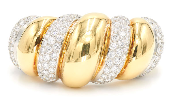 Leighton diamond gold Boivin twist cuff