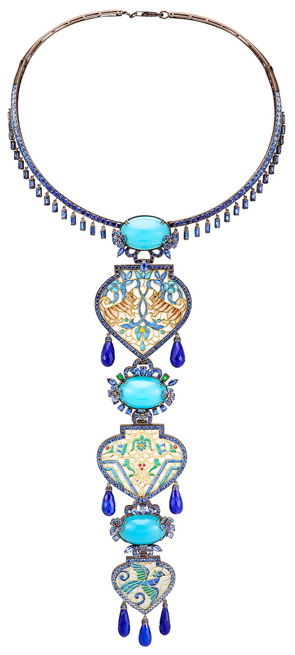 Lydia Courteille enamel caravan necklace