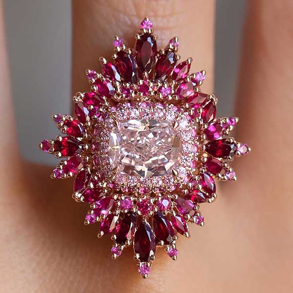 Maggi Simpkins in bloom ring close up