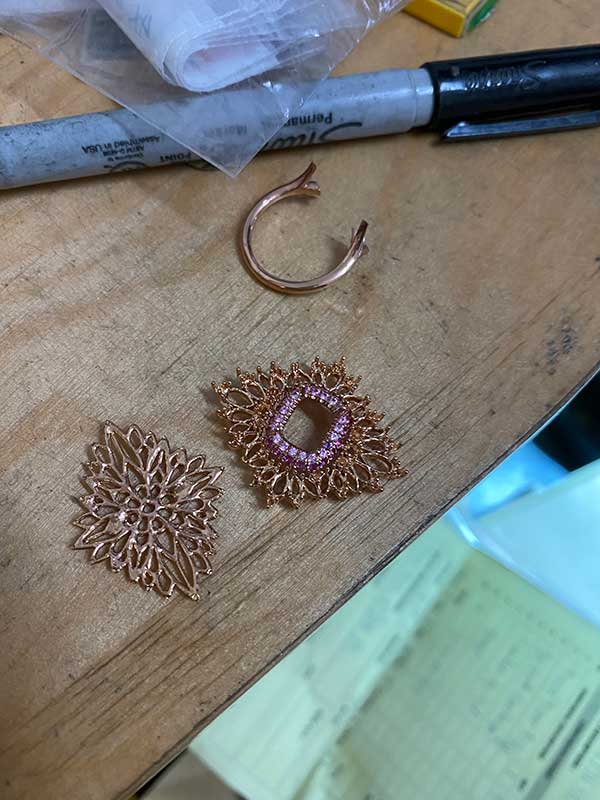 Maggi Simpkins in bloom ring in progress