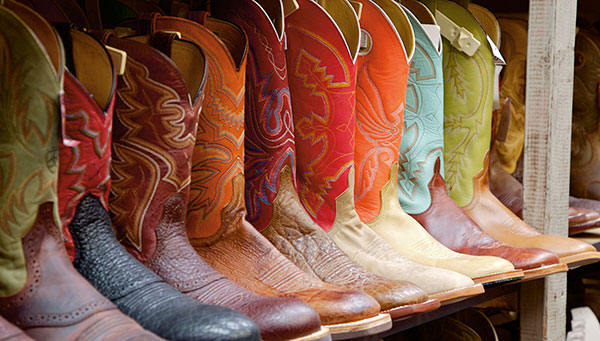 Rainbow colored cowboy boots
