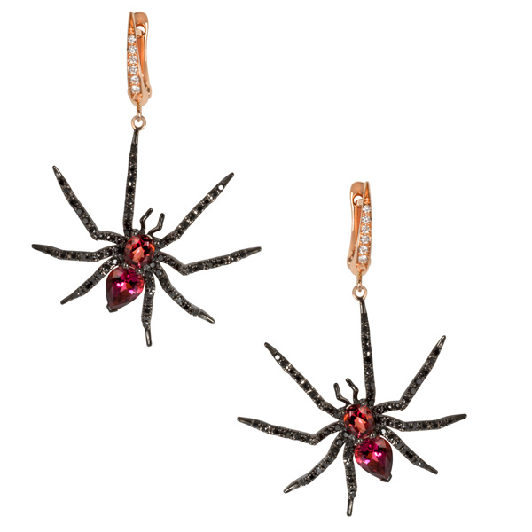 Abramczyk tourmaline spider earrings