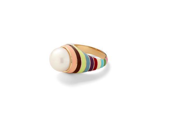 Alison Lou pearl and enamel ringAlison Lou pearl and enamel ring