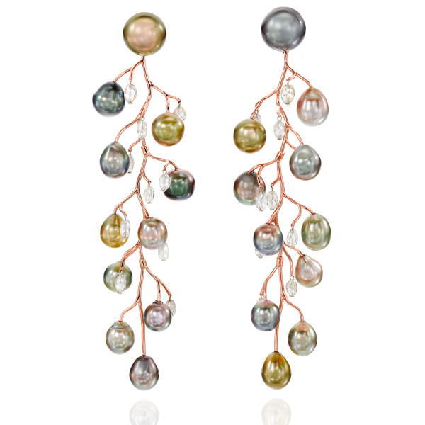Assael Fall Branches pearl earrings