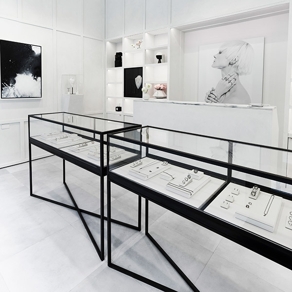 The brand's signature "X" motif is found across the interior design, says Eva Zuckerman.