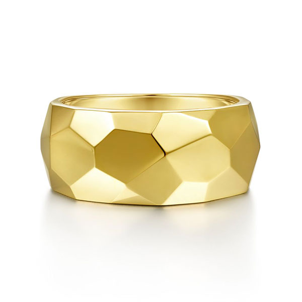 Gabriel & Co. nugget yellow gold ring
