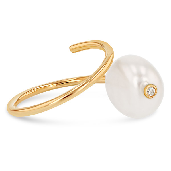 Grace Lee baroque pearl coil ring