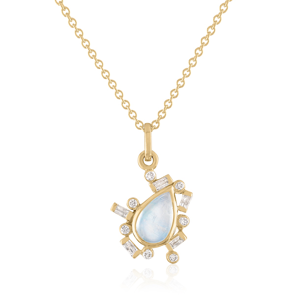 Loriann moonstone pendant with diamonds