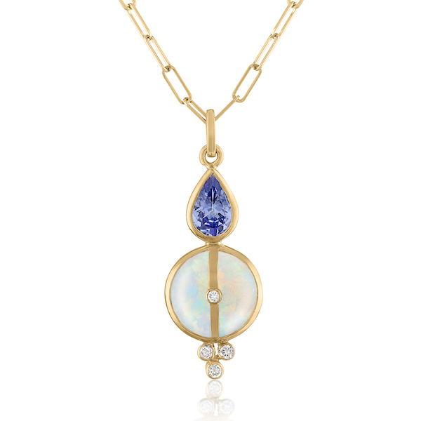 Loriann opal tanzanite pendant