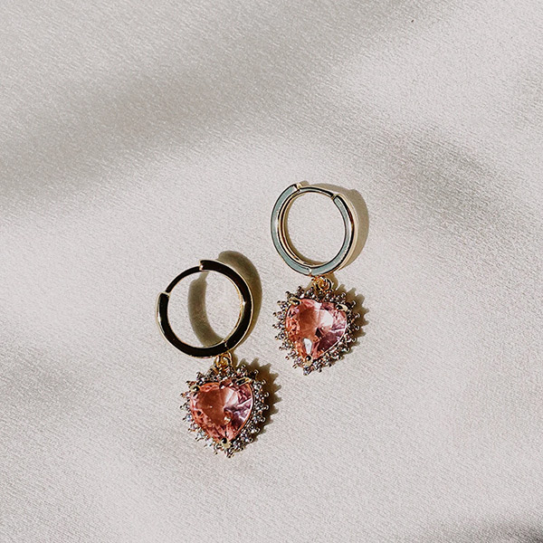 Designer and heymaeve founder Alicia Sandve created her Monaco earrings in a variety of colors, including peony pink, which is ideal for breast-cancer awareness.