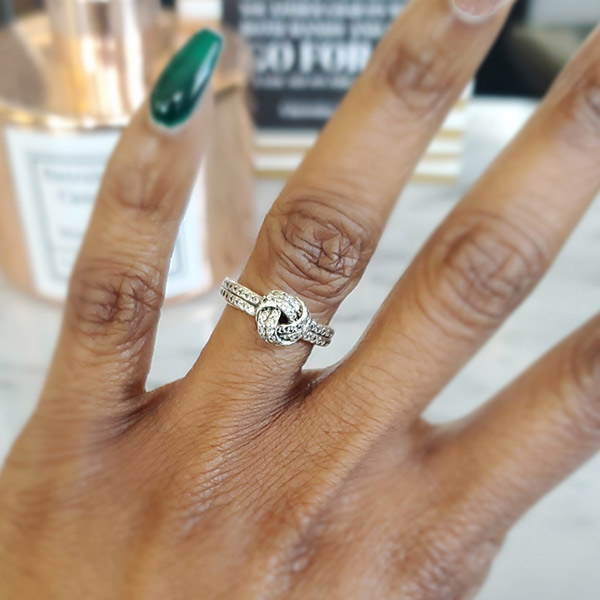 Shea Hicks-Whitfield says her husband's love-knot ring reminds her that their bond is unbreakable. 