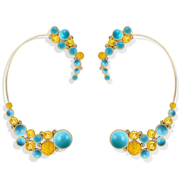 Akansha Sethi turquoise ear cuffs