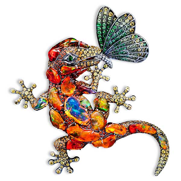 Lydia Courteille salamander brooch