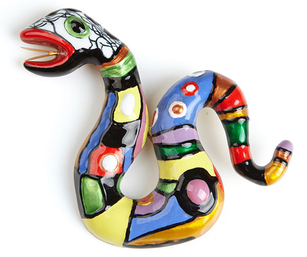 Saint Phalle snake brooch