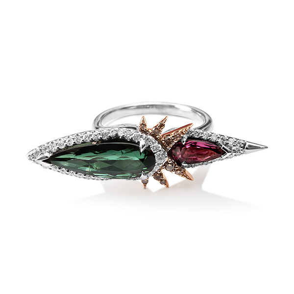 harlin jones diamond and tourmaline ring