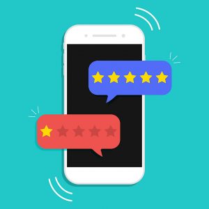 star reviews on mobile phone