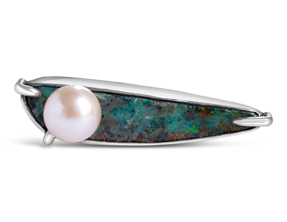 Angely Martinez boulder opal pearl ring