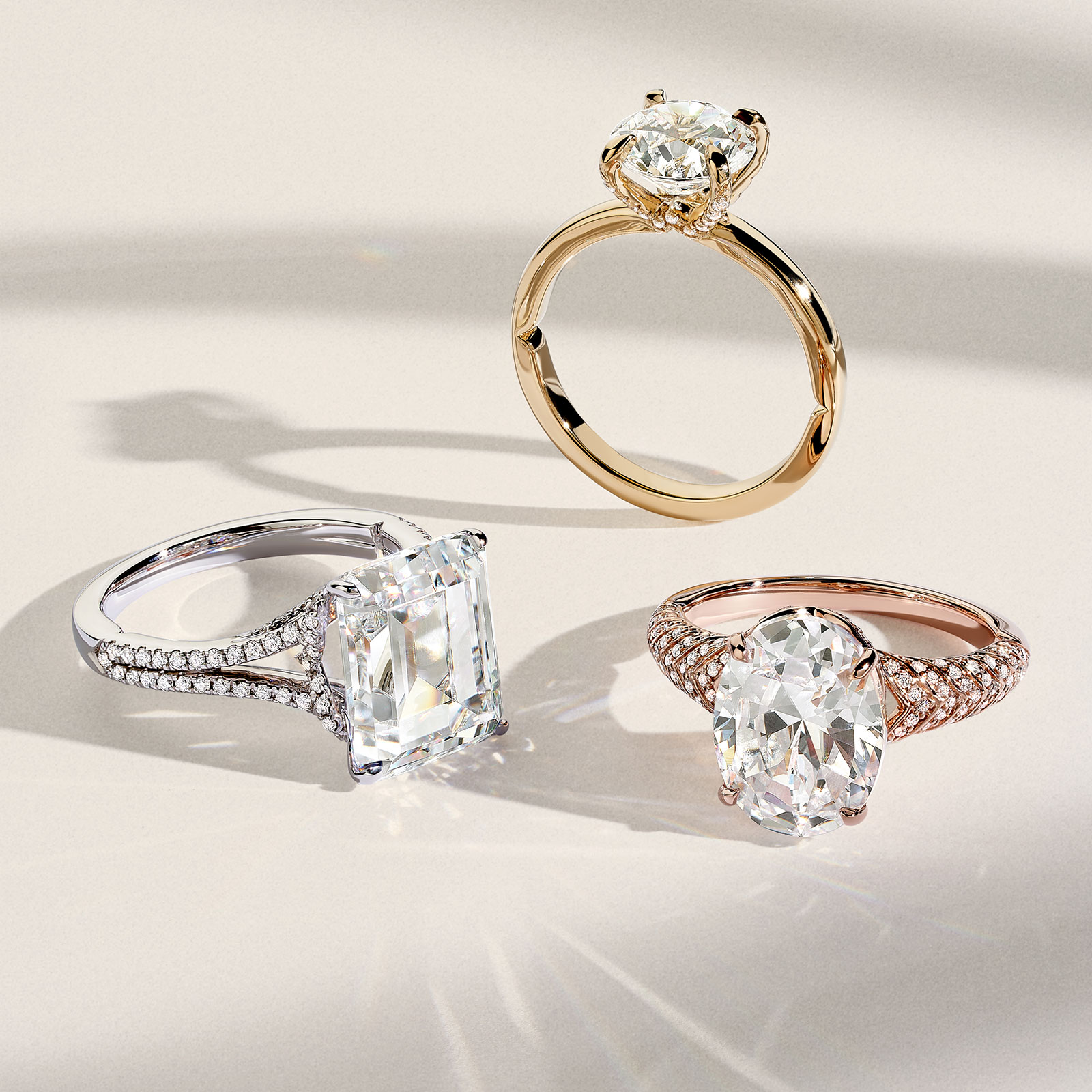 Brilliant Earth engagement ring trio