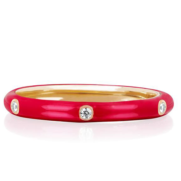 EF red enamel ring