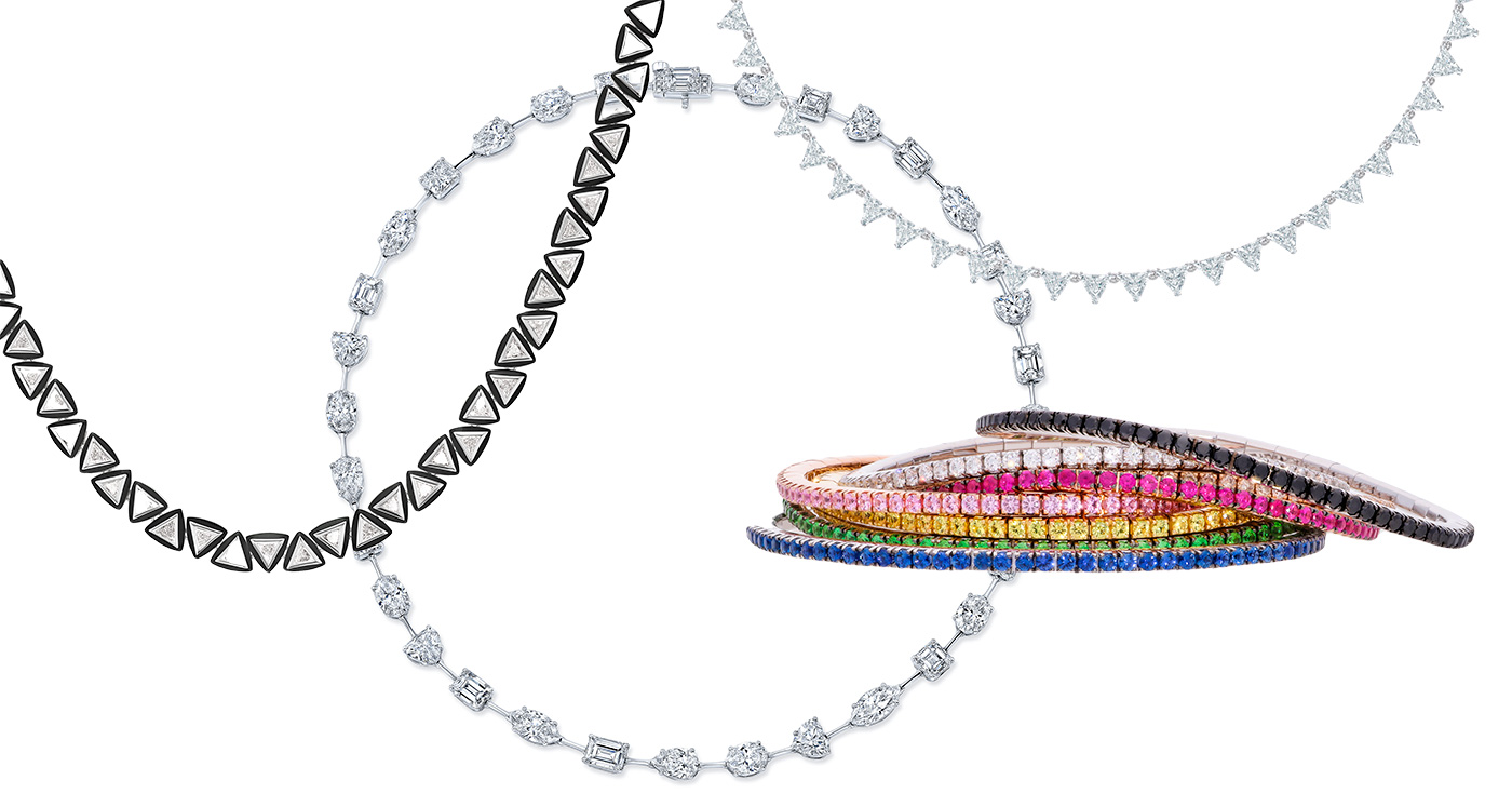 Emily Wheeler Rahaminov Swarovski tennis necklaces Roberto Demeglio tennis bracelets