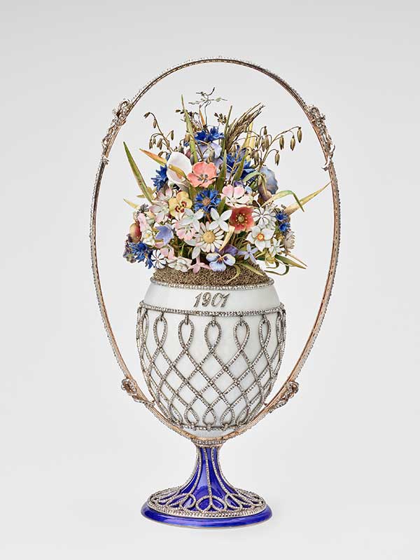 Faberge basket of flowers egg