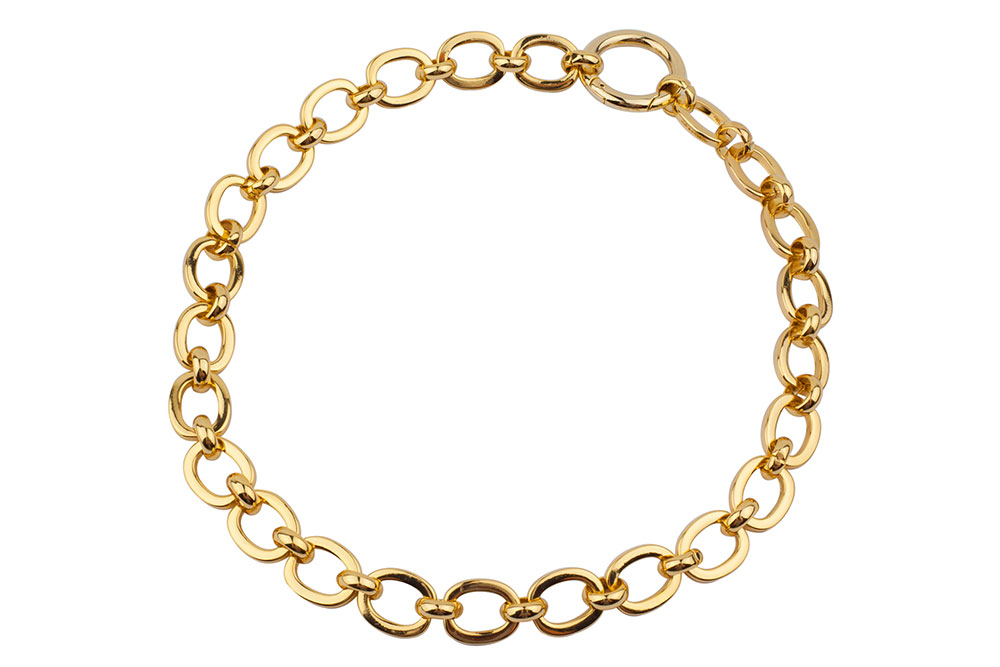 Gold curb link chain