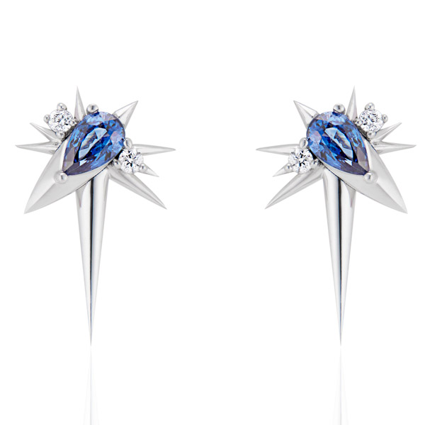 Harlin Jones sapphire spike earrings