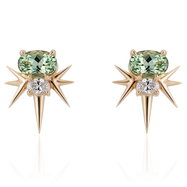 Harlin Jones tourmaline spike earrings