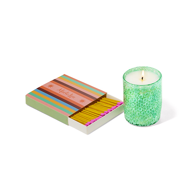 Marlo Laz Stella Mare Seafoam candle with matches