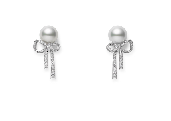 Mikimoto ribbon south sea pearl earrings