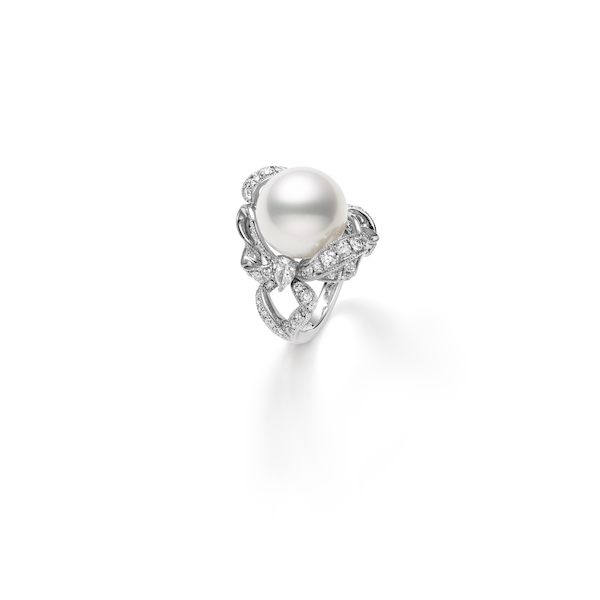Mikimoto south sea pearl diamond ring