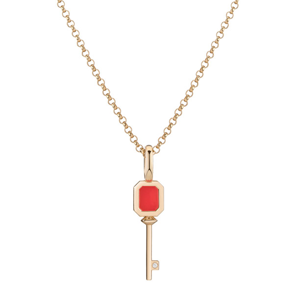 Montmorency enamel skeleton key necklace