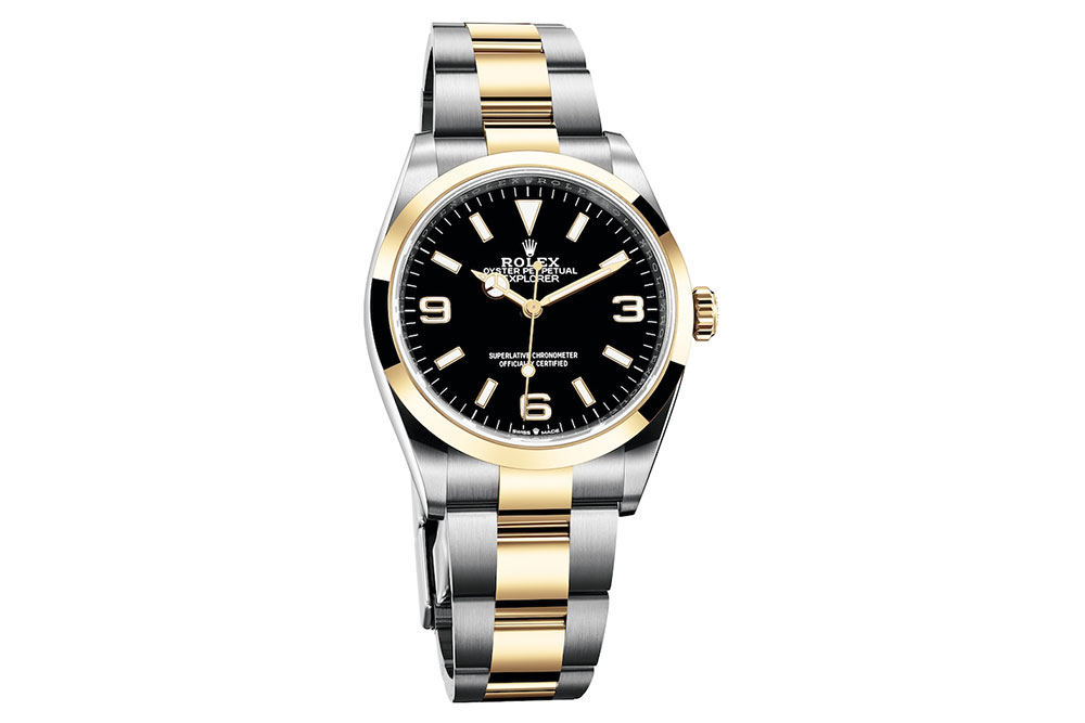 Rolex Oyster Perpetual Explorer 36 mm Oystersteel 18k yellow case