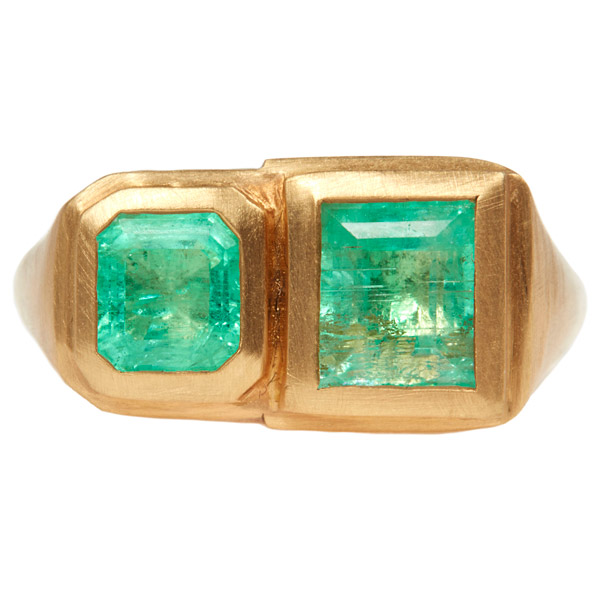 Darius Jewels double mint emerald ring